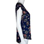 EXPRESS  Shirt Women‎ XS Navy Blue Multicolored Floral Office Casual Versatile Photo 1