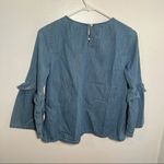 Gap for Good Chambray Top Ruffle Bell Sleeve Photo 7