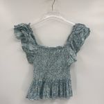 Anthropologie  Love the Label smocked ruffle square‎ neck top size small Photo 3