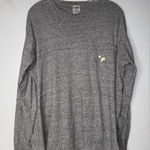 PINK - Victoria's Secret VICTORIAS SECRET‎ PINK Shirt Rare Bling Big Dog Campus Pocket Womens Size M Gray Photo 0