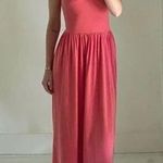 Sundry Mixed Media Midi Dress in Pigment Tango NWT Size 2 Retail $138 Photo 0