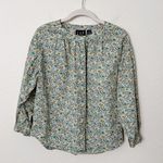 [Vintage] 90s GAP Green Floral Print Peasant Boho Button Front Blouse Sz Large L Photo 0