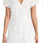 Milly NEW Atalie 3D Floral Lace Dress V-Neck Puff Sleeve in White Women's 0 Photo 0