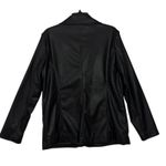 Topshop  Black Faux Leather Blazer Jacket Button Front Pockets Women's Size 12 Photo 4