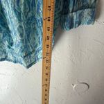Ava & Grace Size Small Blue Green‎ Ikat Artsy Art Funky Rayon Roll Tab Blouse Photo 9