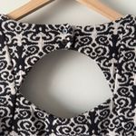 Anthropologie Deletta Black White Cutout Back Mini Dress A-Line Short Sleeve S Photo 5