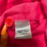 Flax  • 100% linen hot pink button down half sleeve shirt sz S Photo 3