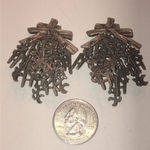 Vintage Pewter Oriental House Dangling Funky Retro Boho Clip On Earrings Photo 1