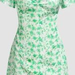 Cider  Satin Vintage Style Mini Green & White Short Sleeve Dress Womens Medium Photo 0