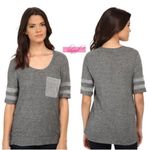Michael Stars Melange Sweater Knit Jersey Sporty Baseball Raglan Heather Blouse Photo 0