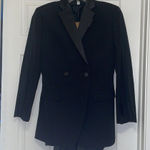 Burberry Black Wool And Taffeta Cut-out Back Tuxedo Jacket, NWT Photo 0