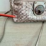 Elliott Lucca Gold Metallic Basket Weave Woven Leather Crossbody‎ Bag Purse Photo 13