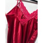 Victoria's Secret  Red Satin Lace Trim Camisole Nightgown Slip Photo 3
