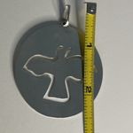 Tiffany & Co. Vintage Round Sterling Silver 925 Dove Pendant Lightweight RARE Photo 2