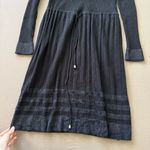 Rib Knit Pleated Sweater Midi Dress Gray Photo 3