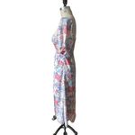 ASTR Puff Sleeve Smocked Bust Midi Pastel Print Floral Dress Size Small Photo 3