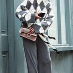 H&M Pringle of Scotland X Oversized Cropped Jacquard-Knit Sweater, Wool Size S Photo 0