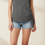 SO Women's  Black White Striped Tie-Side Tank Top S Photo 0