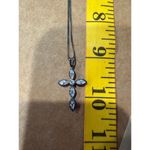 Charter Club NIB Holy Cross Necklace & Earrings Set - Silver Tone Cubic Zirconia Photo 9