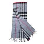 Fair Indigo Peruvian Baby Alpaca Wool Fringe Scarf Cozy Soft Winter Plaid NWT Photo 1