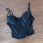 Corset Underwire Tank Top Biker Goth Whimsy Size Small Zip Up Back Adjustable Black Photo 8