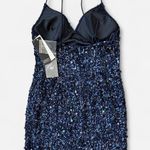 Adrianna Papell NWT  Navy Blue Sequin Mini Party Dress size 6 Photo 1