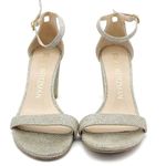 Stuart Weitzman  Nudistcurve 75 Glitter Block Heel Sandals Platino Size 7 Wedding Photo 8
