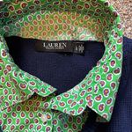 Ralph Lauren Lauren Black Label Layered V Neck Sweater. Navy/Green Size Large Photo 3