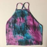 Charlotte Russe Pink & Turquoise Cloud Washed Crop Top Size M NWT Photo 0