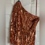 Mac Duggal Sequined One Sleeve Column Gown- Copper Photo 5