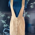 Mod Ref  Camel jumper Denim Overalls Skirt Size Large juniors Photo 2
