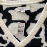 Loft NWT Animal Spotted V-Neck Fuzzy Sweater S Photo 6