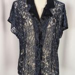 Victoria's Secret 90s Vintage  Gold Label Lace and Satin Top Black Large Photo 12