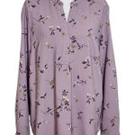 Hilary Radley  Light Purple Floral Blouse Size Medium Mauve Floral Top Photo 0