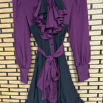 Purple And Black Ruffle Dress Size Small Photo 0