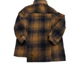 Mystree NEW  Womens Plaid Shirt‎ Jacket Shacket Brown Blue Hooded Size Large Photo 8