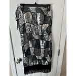 La Femme  black and silver sleeves dress with fringe 1920 style y2k size 8 mini Photo 5
