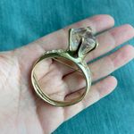 Vintage Diamond Ring style gold plate with crystal brooch Photo 0