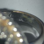 Whiting Davis Co Vintage Floral Engraved Cameo Ring Black Photo 5