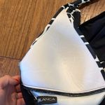 La Blanca black and white geometricāruched side halter one piece size 8 Photo 5