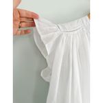 Madewell  | NWT Shirred Lace-Trim Top in White | Sz XS Photo 4