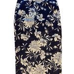 ZARA  Floral Pencil Skirt Navy and White - Size Small Photo 0