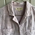 Madewell  Garment Dyed Checkerboard Button Up Shirt Short Sleeve Lavender Size XS Photo 3