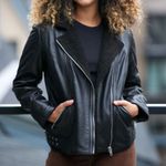 Mauritius Gila lamb leather faux sherpa lined motorcycle jacket size US 6 small Photo 5