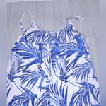 EN CRÈME Women’s Tropical Flowy Summer Jumpsuit Blue Size L Photo 3