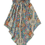 SheIn Handkerchief Hem Smocked High Waist‎ Multicolor Paisley Maxi Skirt Size L Boho Photo 0