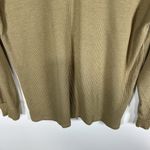 Aritzia  Tna Long Sleeve Waffle Knit Thermal‎ Tan Hooded Shirt Women's Small Photo 2
