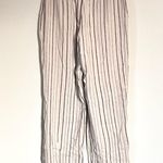 Maurice's Tan and Cream Striped Wide Leg Linen Pants - Medium Photo 4