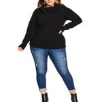 City Chic  cable knit cowlneck sweater BLACK SIZE 20 Photo 8