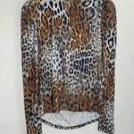 Generation Love Tan Black White Leopard Print Cowl Neck Blouse Size Medium Photo 1